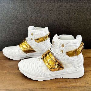 VLADO FOOTWEAR white & gold sneaker size men’s 8.5